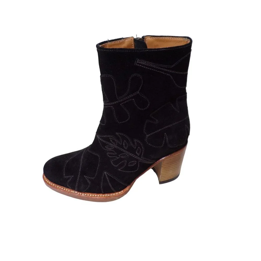 ๐ SYLVEN New York Black Suede Ankle Boots Booties 5.5 - Picture 6 of 11